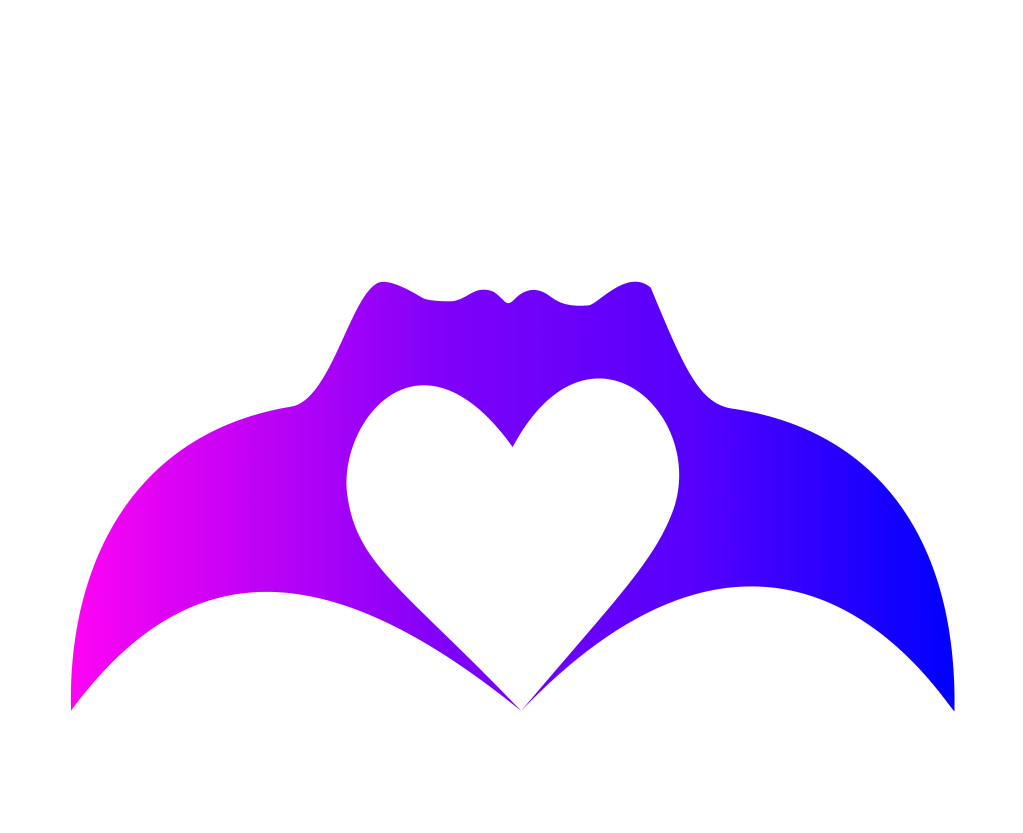 double face ambiguous figure with heart in center